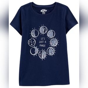 OshKosh It's Just A Phase Moon T Shirt Size 5 Navy